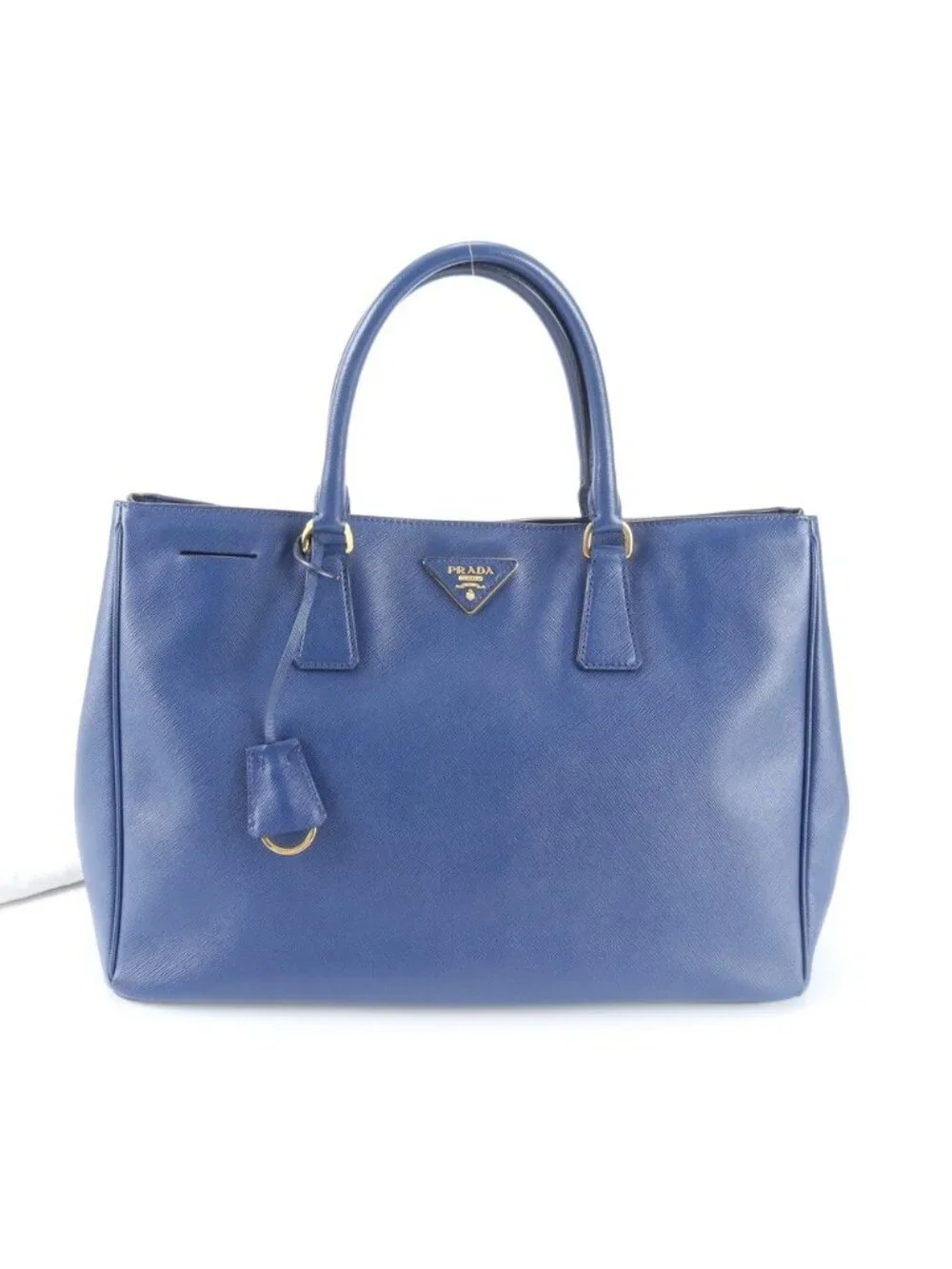Prada Saffiano Galleria Leather Tote Triangle Logo Blue